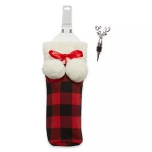 Mixit Adventure Awaits Plaid Wine or Champagne Tote